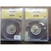 1934 ANACS AU53 & 1939-D ANACS AU58 Wash. Quarters