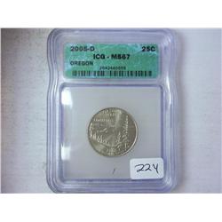 2005-D Oregon Quarter ICG MS67
