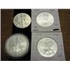 Image 1 : 1999, 03, 04 And 09 American Silver Eagles (UNC)