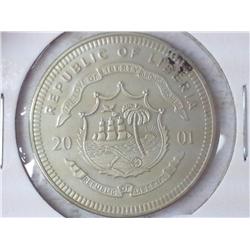 2001 Republic Of Liberia $5 Coin (UNC)
