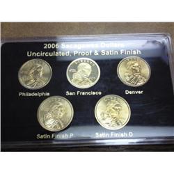 2006 Sacagawea Dollar Set (P/D/S) 5 Coins