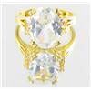 Image 1 : 27ctw Lab Diamond 22k Gold Vermeil Ring (JEW-2120)