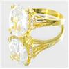 Image 2 : 27ctw Lab Diamond 22k Gold Vermeil Ring (JEW-2120)