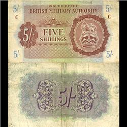 1943 5 Shilling Military Note SCARCE (CUR-06061)