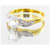 Image 2 : 13ctw Lab Diamond 22k Gold Vermeil Ring (JEW-2102)