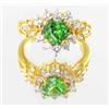 18ctw Lab Dia/Emerald 22k Gold Vermeil Ring (JEW-2106)