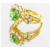 Image 2 : 18ctw Lab Dia/Emerald 22k Gold Vermeil Ring (JEW-2106)