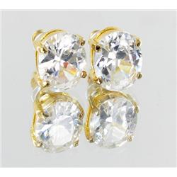 14ctw Lab Diamond 22k Gold Vermeil Earrings (JEW-2139)