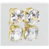Image 1 : 14ctw Lab Diamond 22k Gold Vermeil Earrings (JEW-2139)