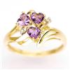 0.85Ct Heart Amethyst & Diamond Solid 9K Gold Ring (JEW-9095X)