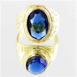 23ctw Lab Sapphire 22k Gold Vermeil Ring (JEW-2111)