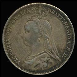 1890 British Silver Six Pence High Grade (COI-6785)