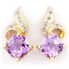 3.25Ct Natural Amethyst & Diamond 9K Gold Earrings (JEW-9166X)