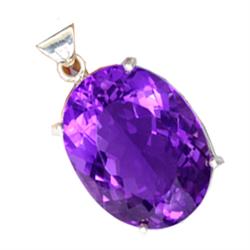 66ct Sterling Pendant Pur Amethyst  Appr Est $13k (JEW-2163)
