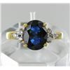 2.6ct Top Ceylon Blue Sapphire VVS & .1ct VVS White Dimond 18k Gold Ladies Ring (JEW-1775)
