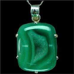 97ct Crystal Druzy Agate Sterling Pendant (JEW-2153)