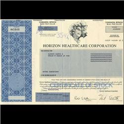 1990s Horizon Healthcare Stock Certificate Scarce (COI-3437)