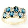 2.08Ct London Blue Topaz & 28 Diamond 9K Gold Ring (JEW-9068X)