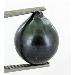 8.92ct South Sea Saltwater Baroque Pearl Iridescent Black/Purple RARE 12mm (JEW-1884)