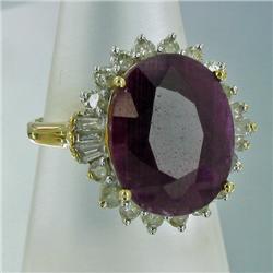 16.5ct Ruby and Yellow Diamond Ladies 14k Ring (JEW-1427)