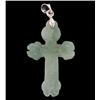 17.66ct Imperial Burma Jadeite Cross w/Sterling (JEW-2044)