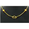 22k Gold Vermeil & Blue Enamel Necklace 16" (JEW-1997)