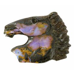 87.46ct Handcarved Rare Australian Boulder Opal Stallion (GEM-20901)
