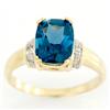 2.86Ct London Blue Topaz & Diamond 9K Gold Ring (JEW-9045X)