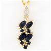 1.31Ct Black Sapphire & Diamond 9K Gold Pendant (JEW-9115X)