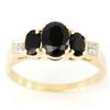 2.84Ct Black Sapphire & Diamond Ring Yellow 9K Gold (JEW-9136X)