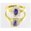 Image 1 : 13ctw Lab Dia/Sapphire 22k Gold Vermeil Ring (JEW-2133)