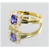 Image 2 : 13ctw Lab Dia/Sapphire 22k Gold Vermeil Ring (JEW-2133)