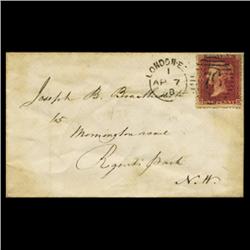 1858 RARE British 1p Red on Cover PREMIUM (STM-0624)