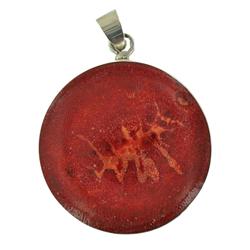 Sterling Red Coral Pendant (JEW-1927)