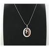 Sterling Red Coral & Mother of Pearl Pendant Necklace (JEW-1417)