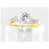 Image 1 : 13ctw Lab Diamond 22k Gold Vermeil Ring (JEW-2097)