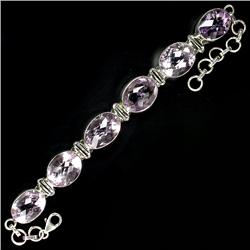 150.45ct Dazzling Top Platinum Pink Amethyst Sterling Bracelet   (JEW-1850)