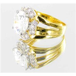 21ctw Lab Diamond 22k Gold Vermeil Ring (JEW-2099)