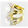 Image 1 : 21ctw Lab Diamond 22k Gold Vermeil Ring (JEW-2099)