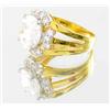 Image 2 : 21ctw Lab Diamond 22k Gold Vermeil Ring (JEW-2099)