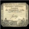 1792 France RARE 50 Sols Assignat Currency Hi Grade (CUR-05884)