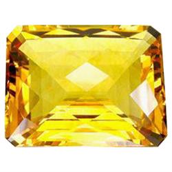 66.95ct Golden Yellow Citrine Emerald Checker Cut Appraisal Estimate $13390 (GEM-25130)