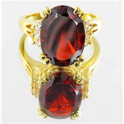 27ctw Lab Ruby 22k Gold Vermeil Ring (JEW-2116)
