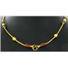 22k Gold Vermeil & Blue Enamel Necklace 16" (JEW-1993)