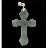 21.11ct Imperial Burma Jadeite Cross w/Sterling (JEW-2046)
