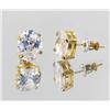 Image 2 : 14ctw Lab Diamond 22k Gold Vermeil Earrings (JEW-2139)