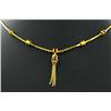 22k Gold Vermeil & Blue Enamel Necklace 16" (JEW-1987)