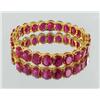 Image 1 : 163ctw Lab Ruby 22k Gold Vermeil Bracelet (JEW-2068)