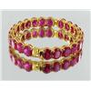 Image 2 : 163ctw Lab Ruby 22k Gold Vermeil Bracelet (JEW-2068)
