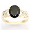 2.52Ct Huge Black Sapphire & Diamond Ring 9K Gold (JEW-9104X)